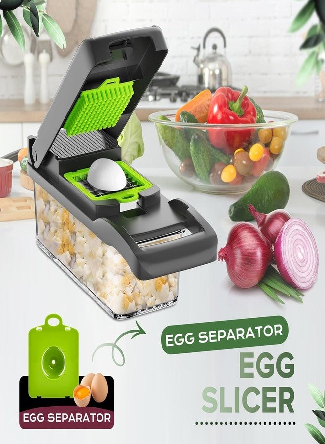 Vyoree 14-in-1 Multipurpose Vegetable Chopper & Fruit Cutter | Manual Slicer Dicer with Food-Grade Unbreakable Body | Sabzi Cutter for Kitchen Use with Container - Multicolor - Image 5